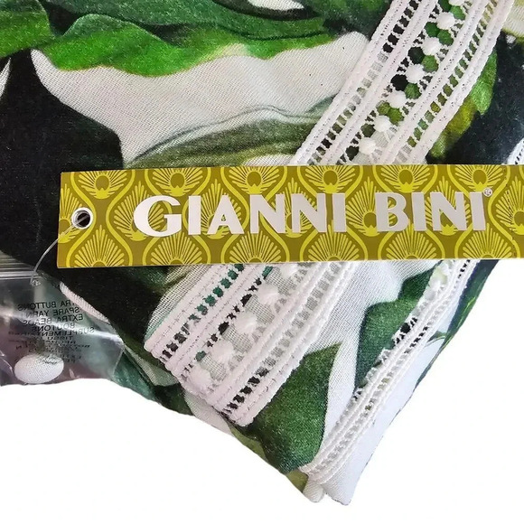 Gianni Bini Monica A-Line Midi Dress Ivory Palm Size 12 NWT - Picture 9 of 10